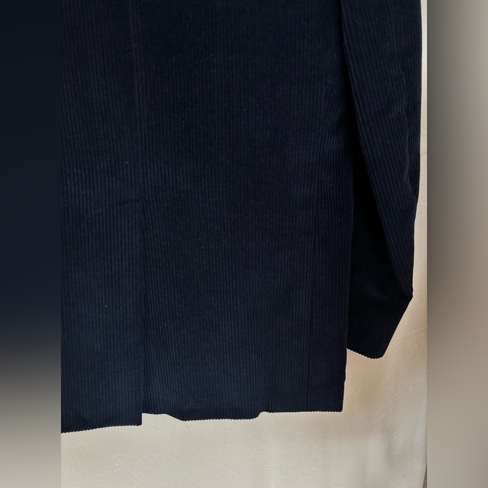 Men’s Vintage Made in Canada Cotton Oversized Navy Blue Corduroy Blazer Jacket - Picture 9 of 12